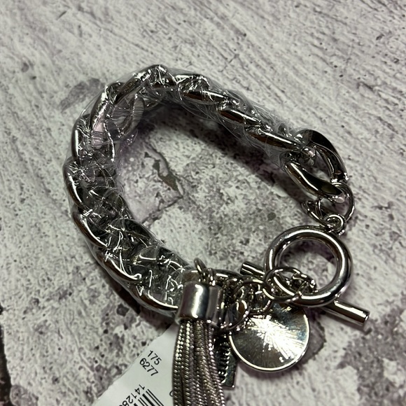 NWT The Limited Silver Tassel Charm Chain Bracelet - Picture 10 of 10